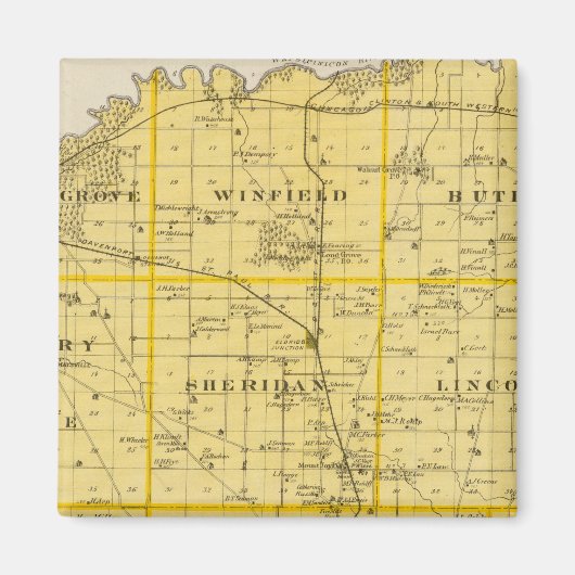 Kaart van Scott County, staat Iowa Magneet (Voorkant)