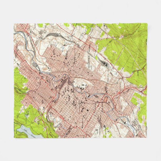  kaart van Scranton Pennsylvania (1947) Fleece Deken (Voorkant (Horizontaal))