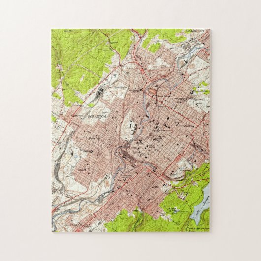  kaart van Scranton Pennsylvania (1947) Legpuzzel (Verticaal)