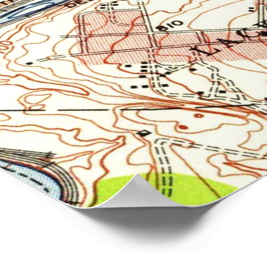  kaart van Scranton Pennsylvania (1947) Poster (Hoek)