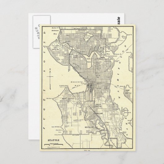  kaart van Seattle (1914) (Voorkant / Achterkant)