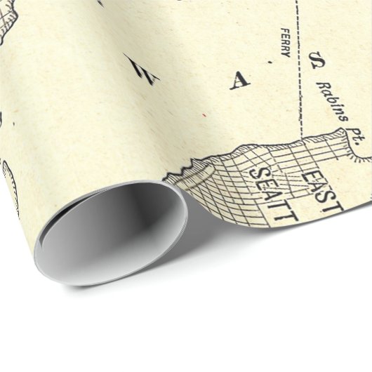  kaart van Seattle (1914) Cadeaupapier (Rol Hoek)