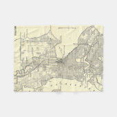  kaart van Seattle (1914) Fleece Deken (Voorkant (Horizontaal))