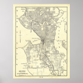  kaart van Seattle (1914) Poster (Voorkant)