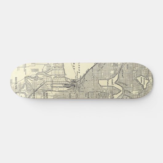  kaart van Seattle (1914) Skateboard (Horizontaal)