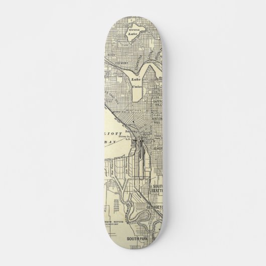  kaart van Seattle (1914) Skateboard (Voorkant)