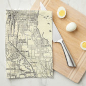  kaart van Seattle (1914) Theedoek (Quarter Fold)