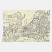  kaart van Seattle (1914) Theedoek (Horizontaal)