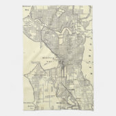 kaart van Seattle (1914) Theedoek (Verticaal)