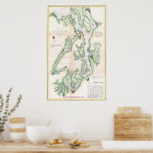  kaart van Seattle en Puget Sound Poster (Keuken)