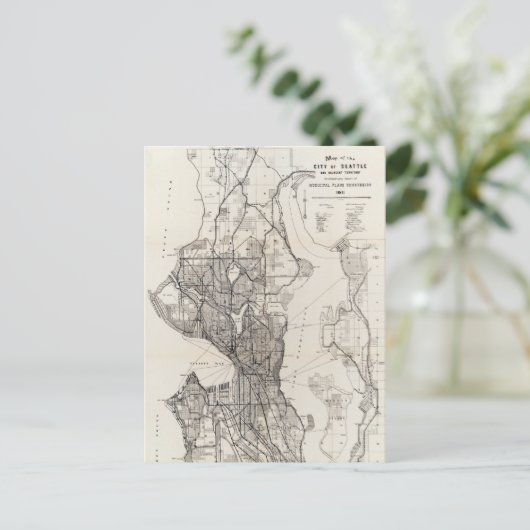  kaart van Seattle Washington (Staand voorkant)