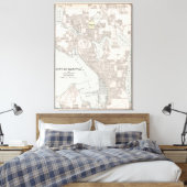  kaart van Seattle Washington (1901) Canvas Afdruk (Insitu (Slaapkamer))