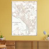  kaart van Seattle Washington (1901) Canvas Afdruk (Insitu (Woonkamer))