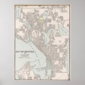  kaart van Seattle Washington (1901) Poster (Voorkant)