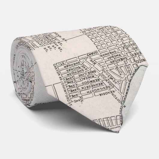 kaart van Seattle Washington (1901) Stropdas (Opgerold)