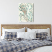 kaart van Seattle Washington (1911) Canvas Afdruk (Insitu (Slaapkamer))