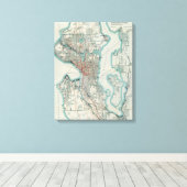 kaart van Seattle Washington (1911) Canvas Afdruk (Insitu (Houten vloer))