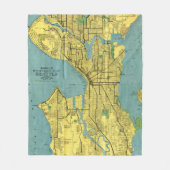  kaart van Seattle Washington (1914) Fleece Deken (Voorkant)