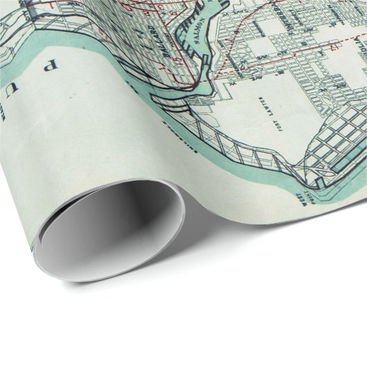  kaart van Seattle Washington Cadeaupapier (Rol Hoek)