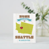 Kaart van Seattle, Washington - Home is where (Staand voorkant)