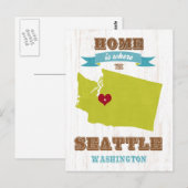 Kaart van Seattle, Washington - Home is where (Voorkant / Achterkant)