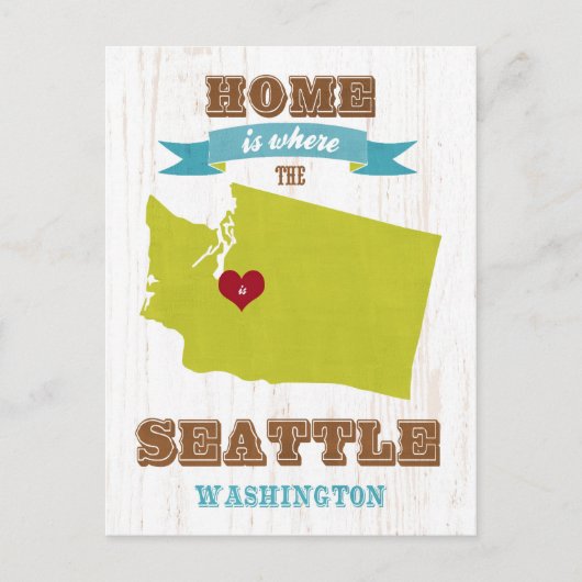 Kaart van Seattle, Washington - Home is where (Voorkant)