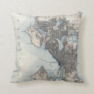  kaart van Seattle Washington Kussen