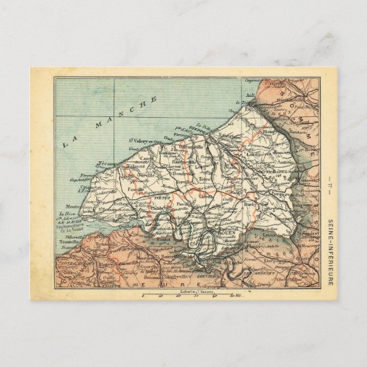  kaart van Seine, Frankrijk (Voorkant)