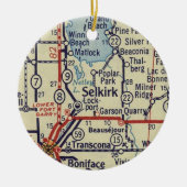  kaart van Selkirk Manitoba Keramisch Ornament (Voorkant)