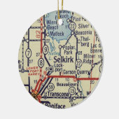  kaart van Selkirk Manitoba Keramisch Ornament (Links)