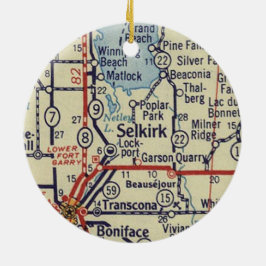  kaart van Selkirk Manitoba Keramisch Ornament