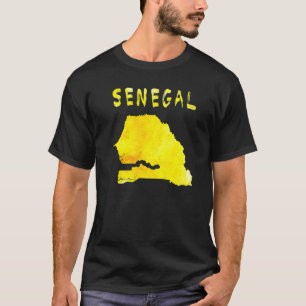 Kaart van Senegal Colorful Map Waterverf Illustrat T-shirt