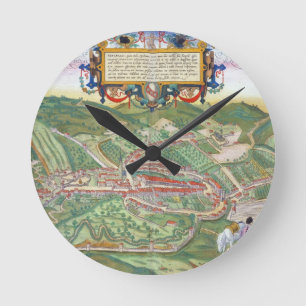 Kaart van Serravalle uit "Civitates Orbis Terrarum Ronde Klok