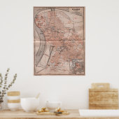 kaart van Servië (1905) Poster (Keuken)