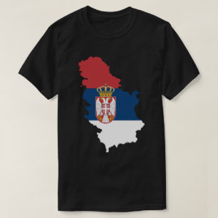 Kaart van Servië met vlag T-shirt