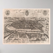  kaart van Sevilla, Spanje (1588) Poster (Voorkant)