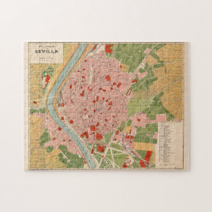 kaart van Sevilla, Spanje (1918) Legpuzzel