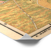  kaart van Sevilla, Spanje (1918) Poster (Hoek)