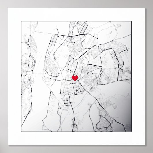 Kaart van Sevilla, Spanje Modern Elegant Classy Gi Folie Afdrukken (Voorkant)