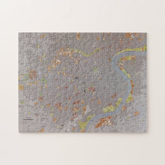 Kaart van Shanghai China (1983) Legpuzzel (Horizontaal)