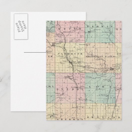 Kaart van Sheboygan County, staat Wisconsin (Voorkant / Achterkant)