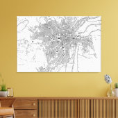  kaart van Sheffield England (1823) Canvas Afdruk (Insitu (Woonkamer))