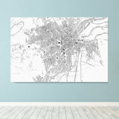  kaart van Sheffield England (1823) Canvas Afdruk (Insitu (Houten vloer))