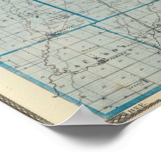 Kaart van Shelby County Poster (Hoek)