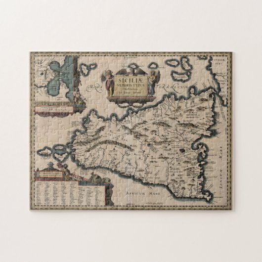 kaart van Sicilië (1619) Legpuzzel (Horizontaal)