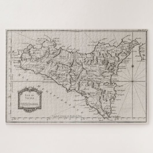  kaart van Sicilië (1764) Legpuzzel (Horizontaal)