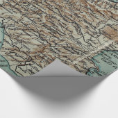  kaart van Sicilië (1911) Cadeaupapier (Hoek)