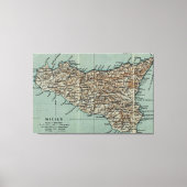  kaart van Sicilië (1911) Canvas Afdruk (Voorkant)