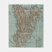  kaart van Sicilië (1911) Fleece Deken (Voorkant)