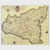  kaart van Sicilië (jaren 1600) Cadeaupapier (Vlak)